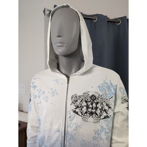 Sacred Souls Full Zip Hoodie Mens XL White Vintage Y2K Affliction Goth Style USA